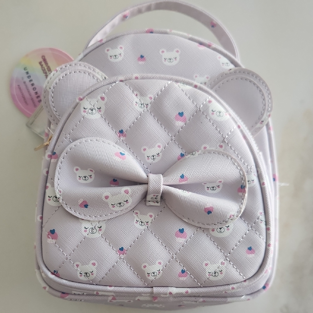 Under One Sky Lilac Bear Print Kids Backpack